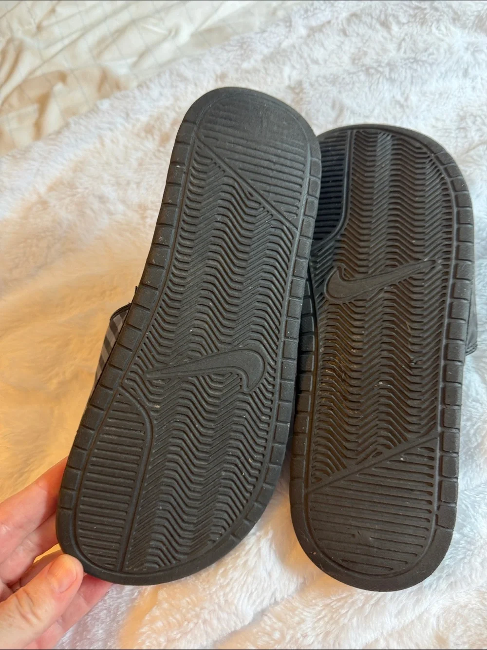 Nike Black Slide Sandals with White Logo